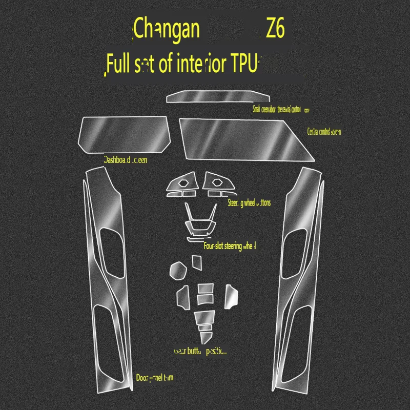 Tpu Transparent Film for Changan OSHOE Z6/IDD Car Interior Sticker Console Dashboard Screen Protection Film Special Accessories