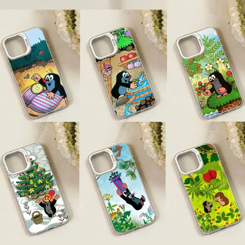 

Cartoon L-Little Mole phone Case for iPhone 17 11 12 Pro Max Plus Mini Air SE 16e 14 15 16 13 Soft Shell