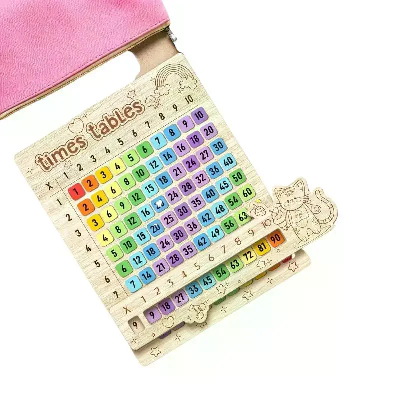 Montessori Educational Wooden Math Toys Multiplication Table Wooden Board Set Wood Learning Boards For Math Class Back-To-School