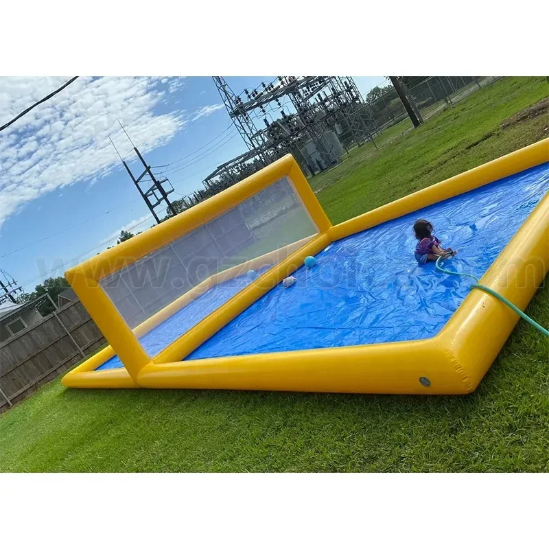 Commercial Airtight Inflatable Volleyball Field Pool 0.6mm PVC Inflatable Water Volleyball Court For Sport Water Games