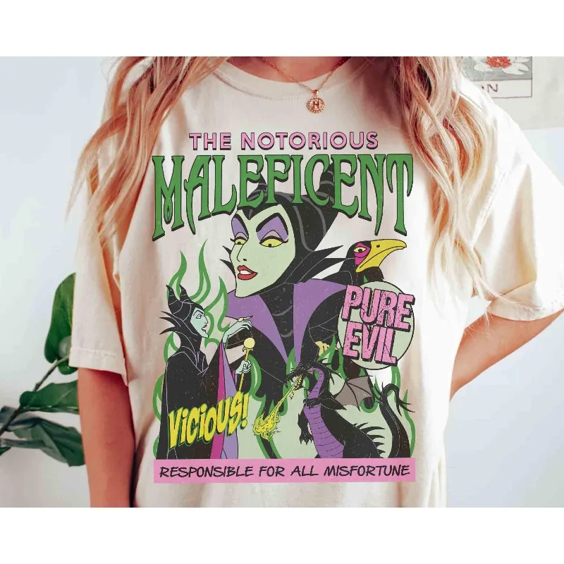 

Винтажная футболка с портретом дракона Малефисенты, граффити Диснея Спящая красавица, злодеи, Диснейленд, волшебное королевство, семейный отдых