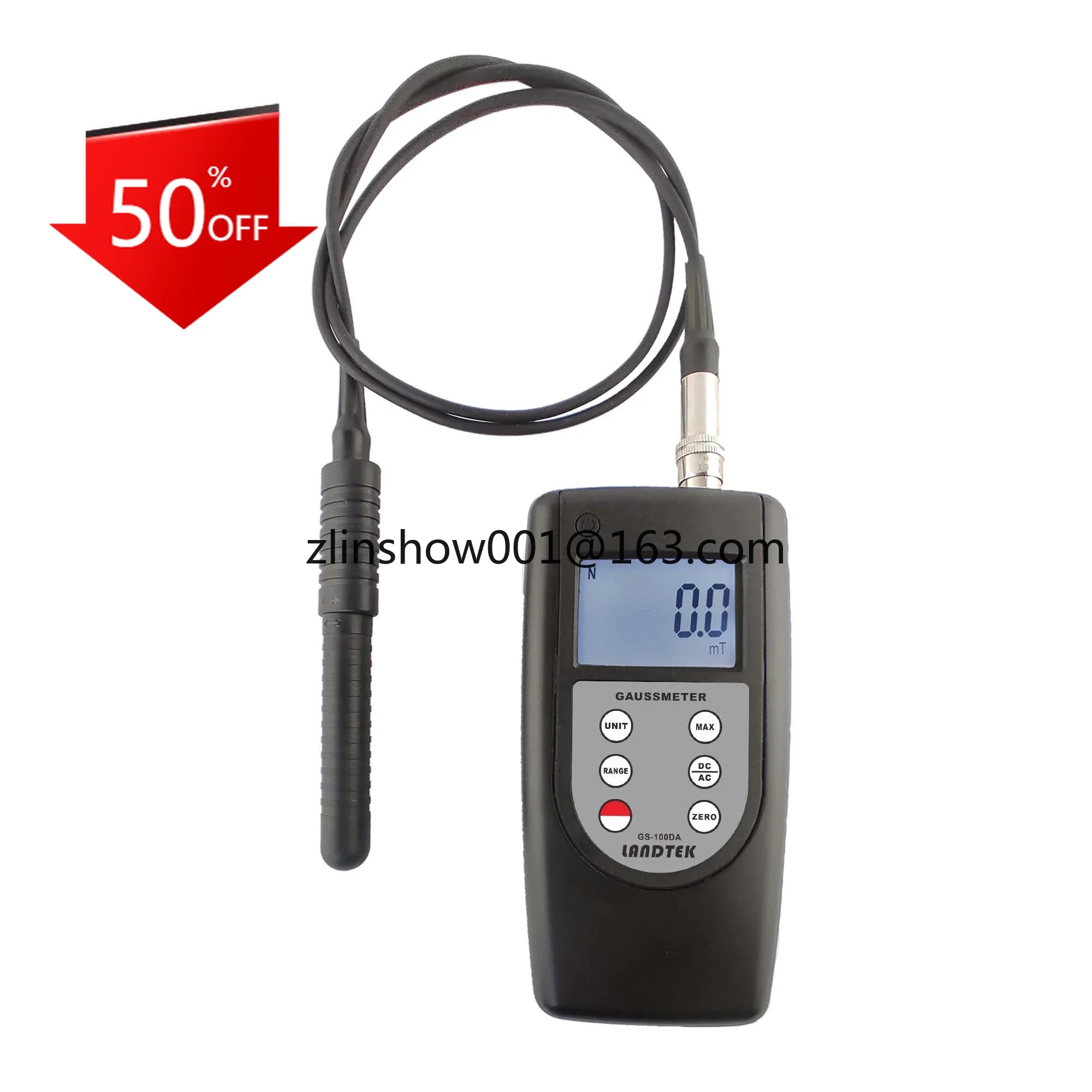 

Digital Gauss Meters DC AC Magnetic Field Strength Detector GS-100DA Accuracy 2% / 5% 10-200 Hz