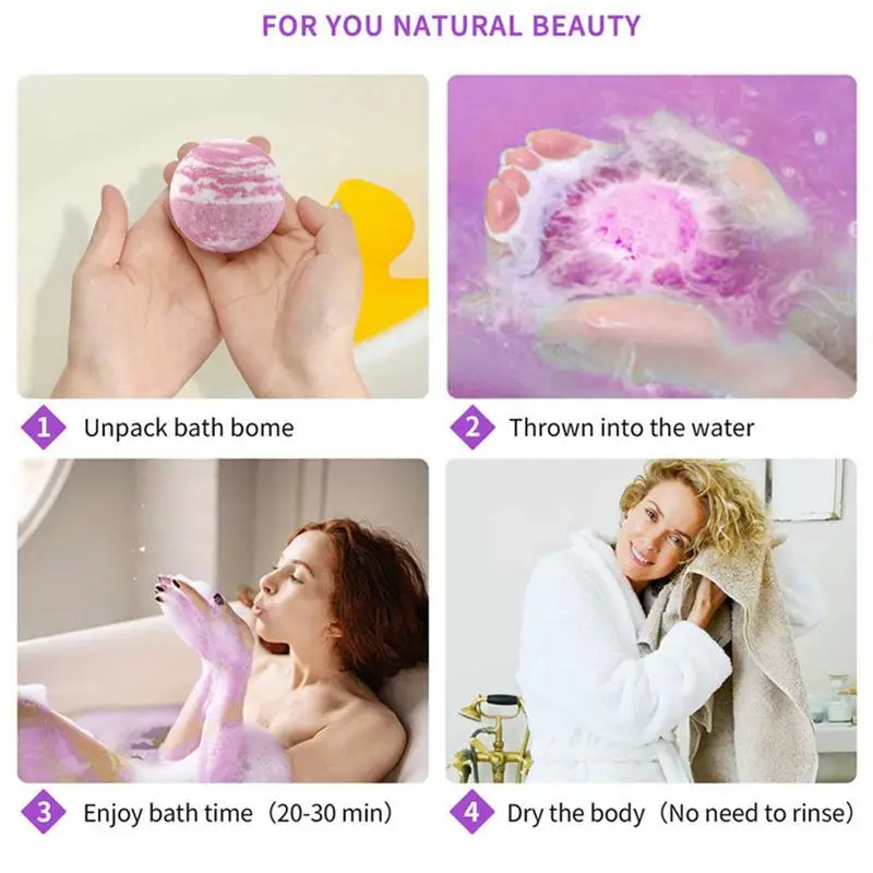 Organic Bubble Bath Balls Natural Oil Ball Set Organic Moisturizing Shower Products Bath Set Spa Bubble Bath Balls 6 PCS Birthda