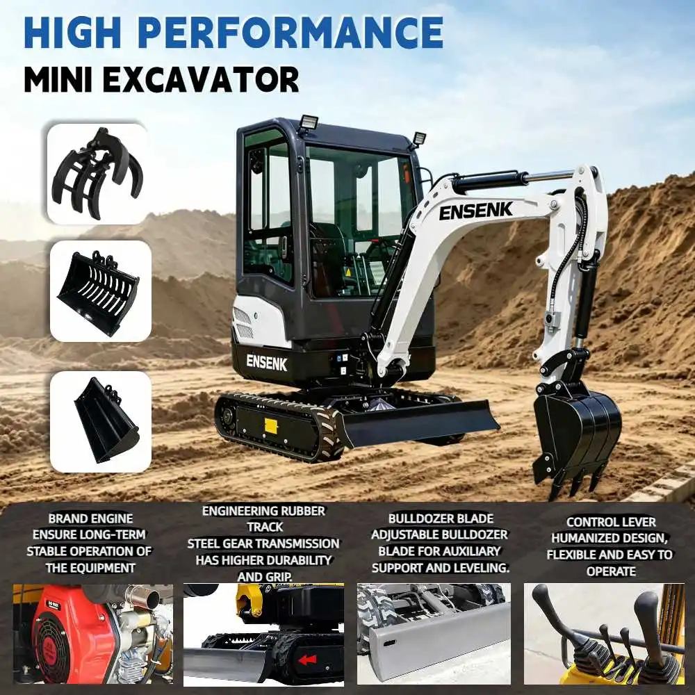 Crawler Excavator 1.5Ton-2.0Ton Yanmar Engine Diesel Machinery Adjustable Cab Energy Saving Europe Agriculture Forestry