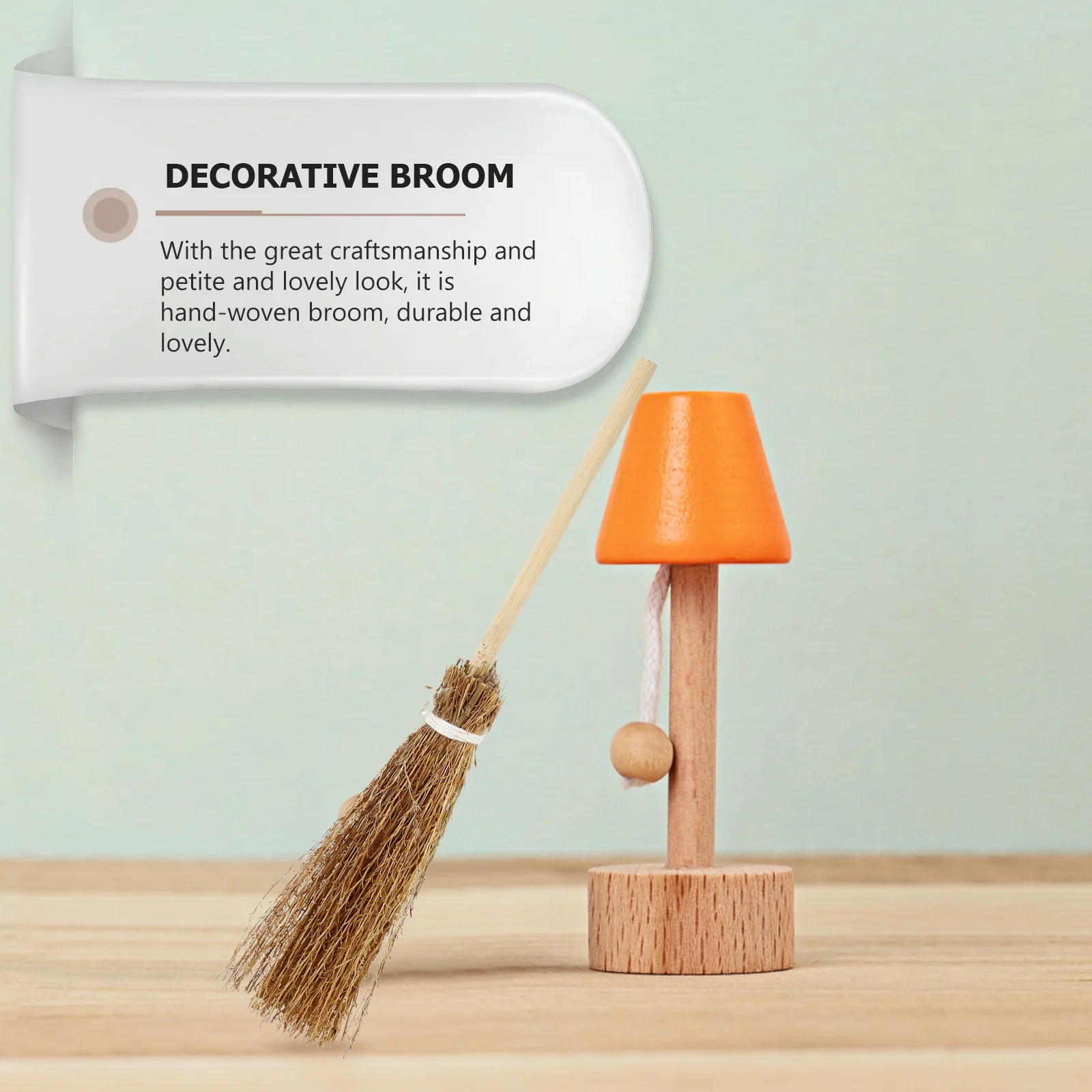 

5Pcs Lovely Broom Props Premium Resin Material Dollhouse Accessories Fairy Tale Atmosphere Decoration Gift for Children