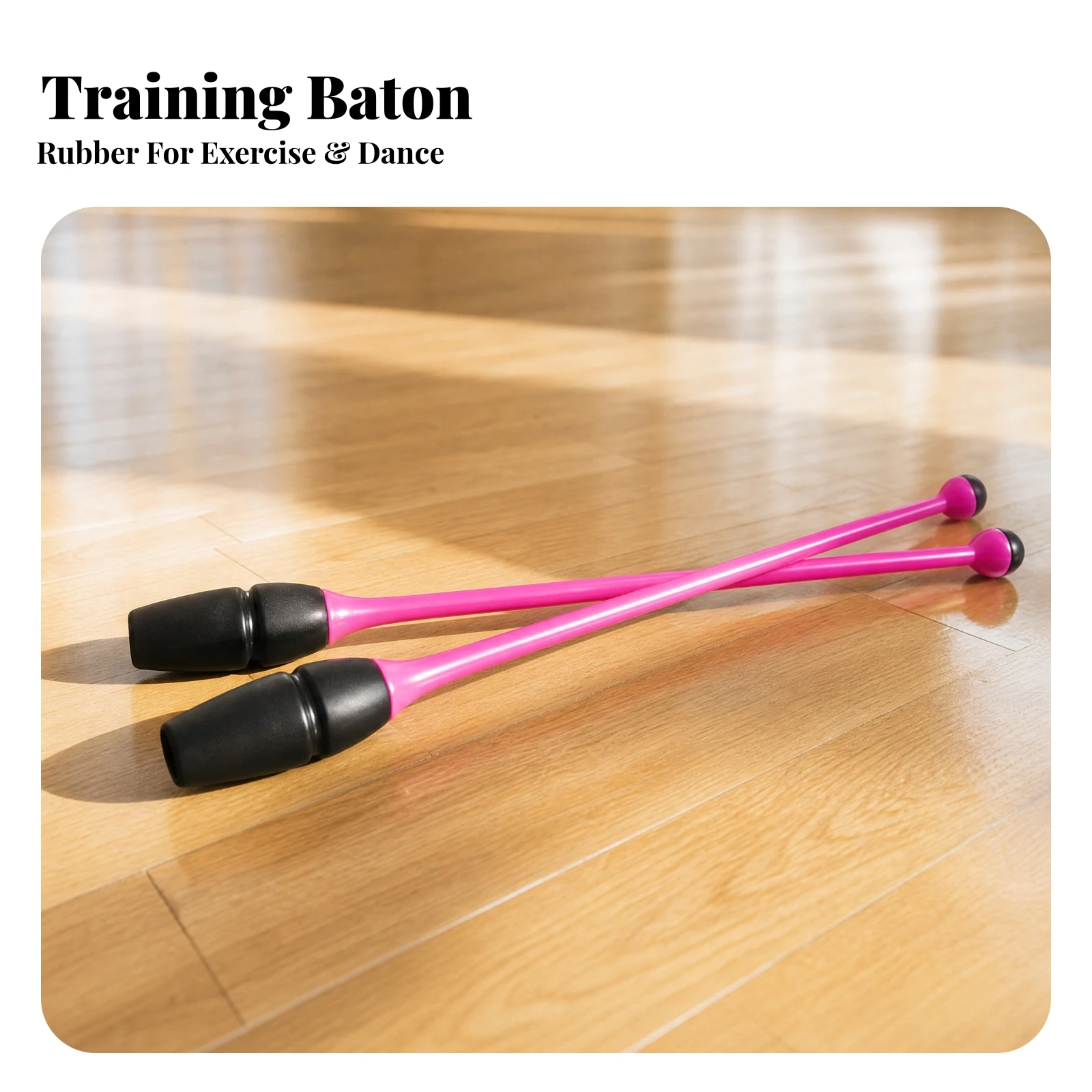 Rubber Rhythmic Gymnastics Stick Balanced Gymnastics Stick with Shaped Handle Lightweight Maneuverable for Young Gymnasts