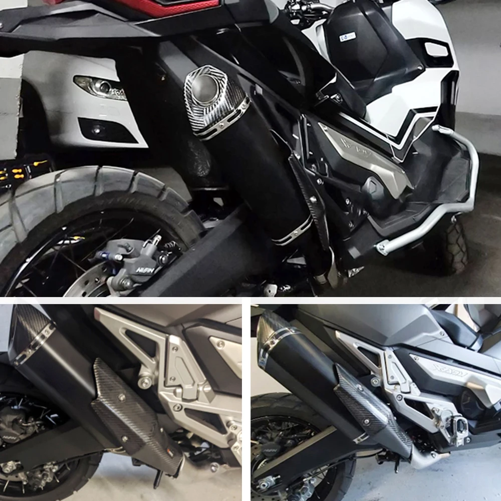 For  X-ADV750 Z400,XMAX ADV 470MM 51mm Universal Slip-On Exhaust Muffler With Carbon Fiber Anti-Scuff Protective Cover