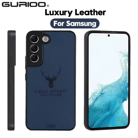 Luxury Leather Deer Head Case For Samsung Galaxy S22 S21 Ultra Plus S20FE A21S A31 A51 A71 A50 A70 A22 A32 A52 A72 A53 A73 Cover