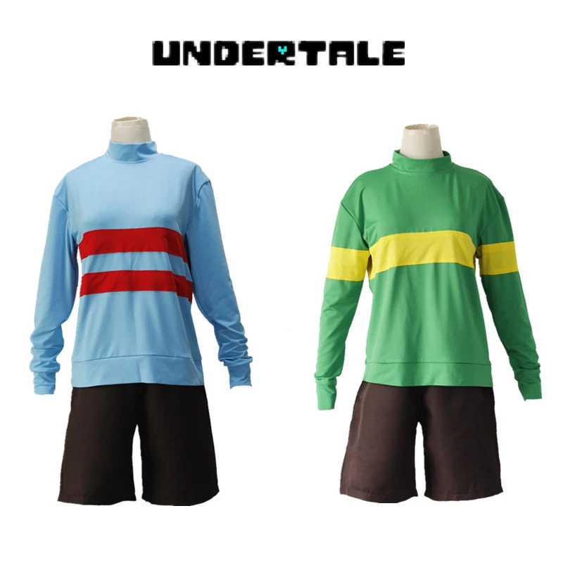 Spiel Undertale The Scenes Story Frisk Chara Halloween Cosplay Andertail Sports Hochgeschlossene, langärmlige Kleidung, Shorts