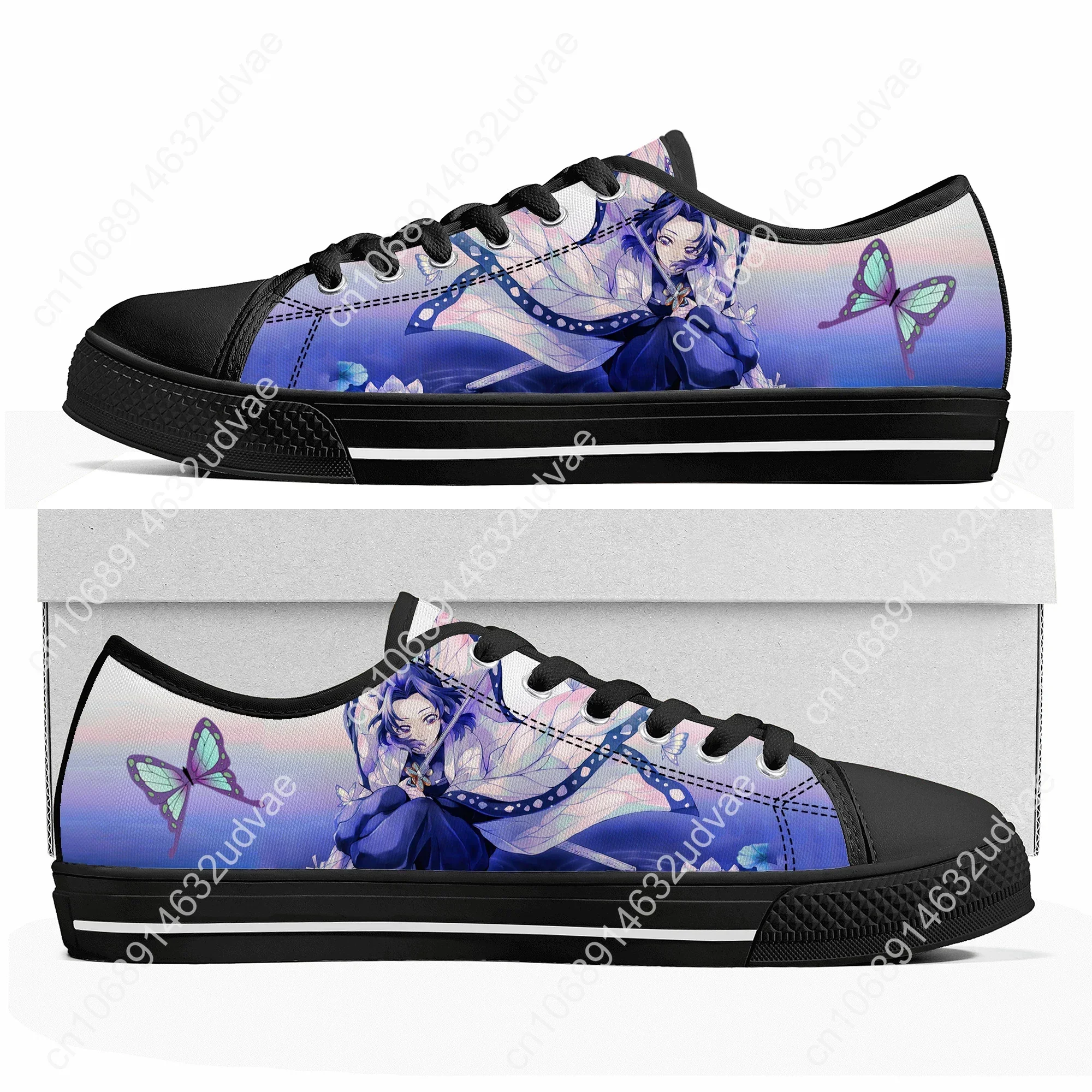 Anime Cartoon Insect Pillar Bug Shinobu Kocho Low Top Sneakers Mens Womens Teenager Canvas Sneaker Couple Shoes Custom Shoe