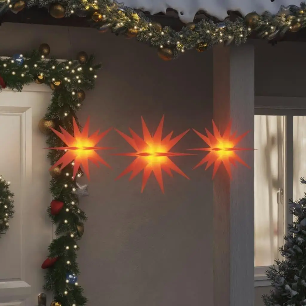 3 PCS Foldable Red LED Christmas Lights - Perfect Festive Decor for Holiday Celebrations!