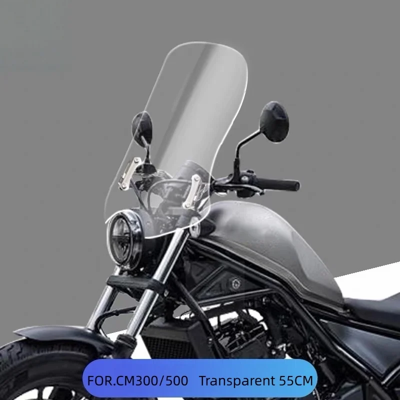 For Honda CM300 CM500 modified windshield front windshield chest rain shield mirror + 304 stainless steel universal bracket