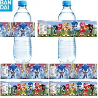 Bandai Sonic the Hedgehog Sticker Party Supplies Birthday Party Bottle Sticker Party Juice Cup Sticker Baby Party Decorations