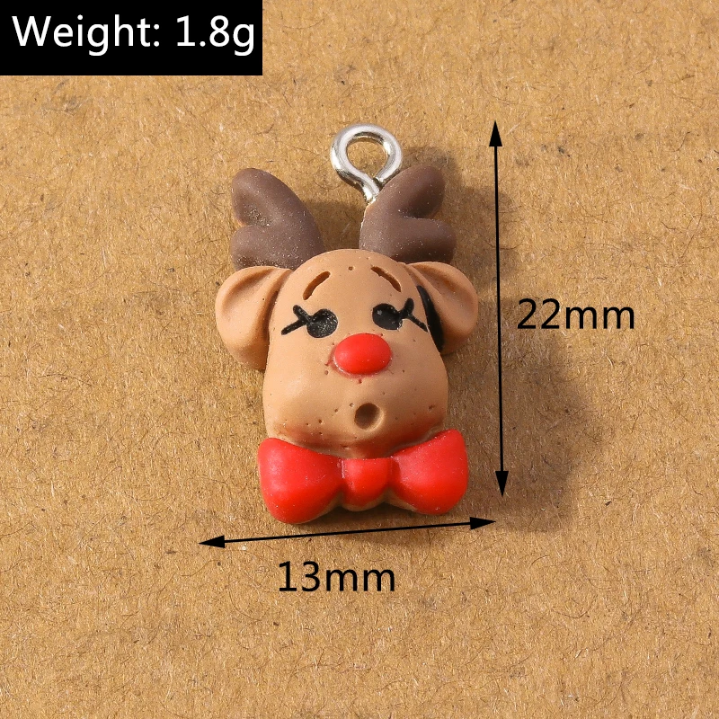 10 Stück Cartoon-Weihnachtsanhänger Schneemann Weihnachtsmann Hirsch Anhänger für die Herstellung von Ohrringen Halsketten DIY Weihnachtsgeschenk Schmuckzubehör – Detail 5