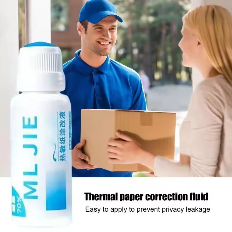 Paquete de borrador de líquido de corrección de papel térmico de secado rápido, 50ml, caja de paquete, Protector de información de identificación, protector de información de identidad antipeep