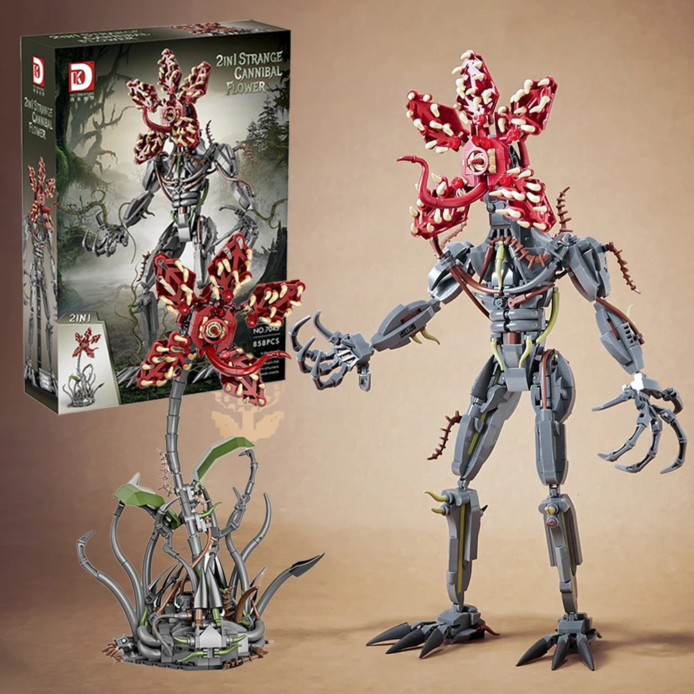 Moc TV Stranger Carnivorous Plant Devil Orchid Monsters Model Building Blocks Assembly Set Toys for Kids Adults Creative Gift