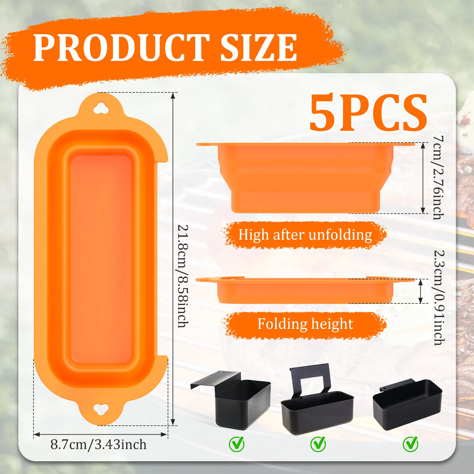 بطانات كأس الشحوم لشواية بلاكستون قابلة للطي بطانات مقلاة بالتنقيط قابلة لإعادة الاستخدام بطانة كأس الماسك الشحوم صينية الشحوم Dur #2