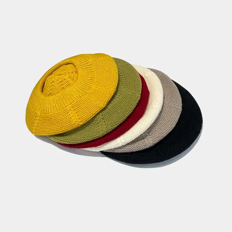 Knitted Beret Women Autumn Winter Hats For Women Painter Cap Keep Warm Retro Korean Solid Flat Cap Boina Winter Beanies New