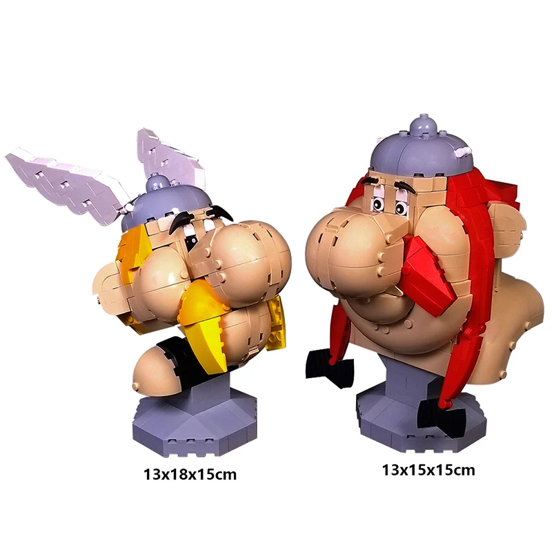 BuildMOC 2 in 1 Asterix and Obelix Model Gallic Heroes Building Blocks 997pcs Cartoon Character DIY Model for Kid Adult Gift