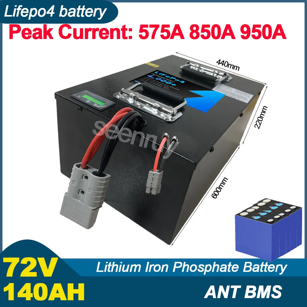 

72V 140Ah Lifepo4 With Charger 340A 380A Lithium Phosphate Battery Perfect For Dirt E-Bike Motorcycle Scooter Electric Vehicle