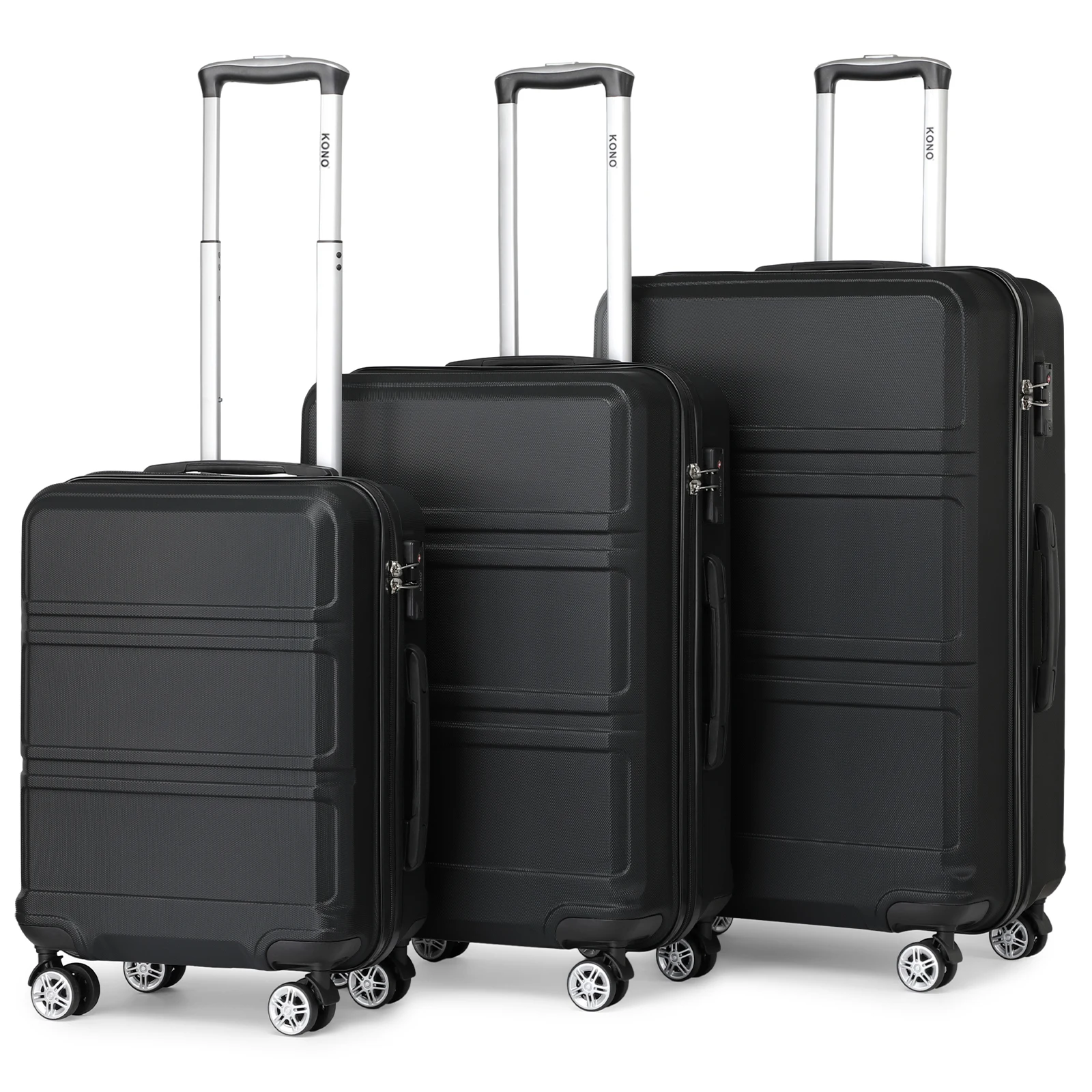 KONO Hard Case Suitcase Lightweight ABS Twin wheels TSA Lock suitcase Three Sizes Available