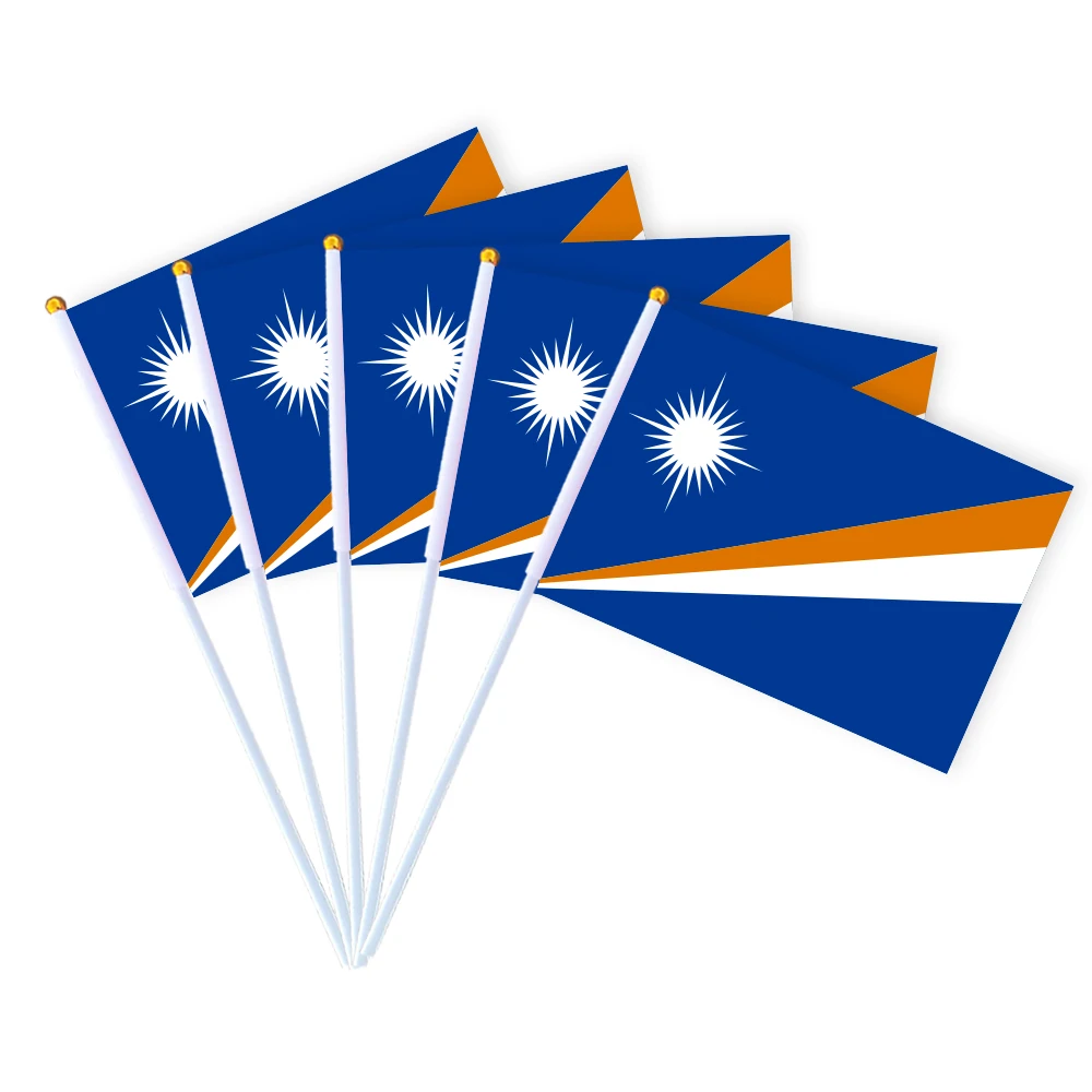 CYPOMELO Marshall Islands national flag 14 * 21cm Marshall Islands small holding waving flag indoor and outdoor home decoration