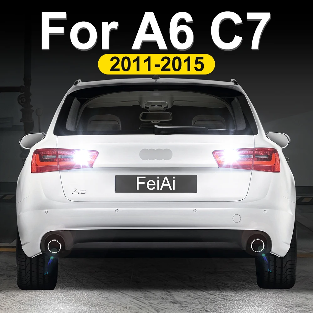 

Для Audi A6 C7 Allroad Avant светодиодные фонари заднего хода автомобиля светодиодные резервные лампы 2011 2012 2013 2014 2015 A6 C7 4G аксессуары