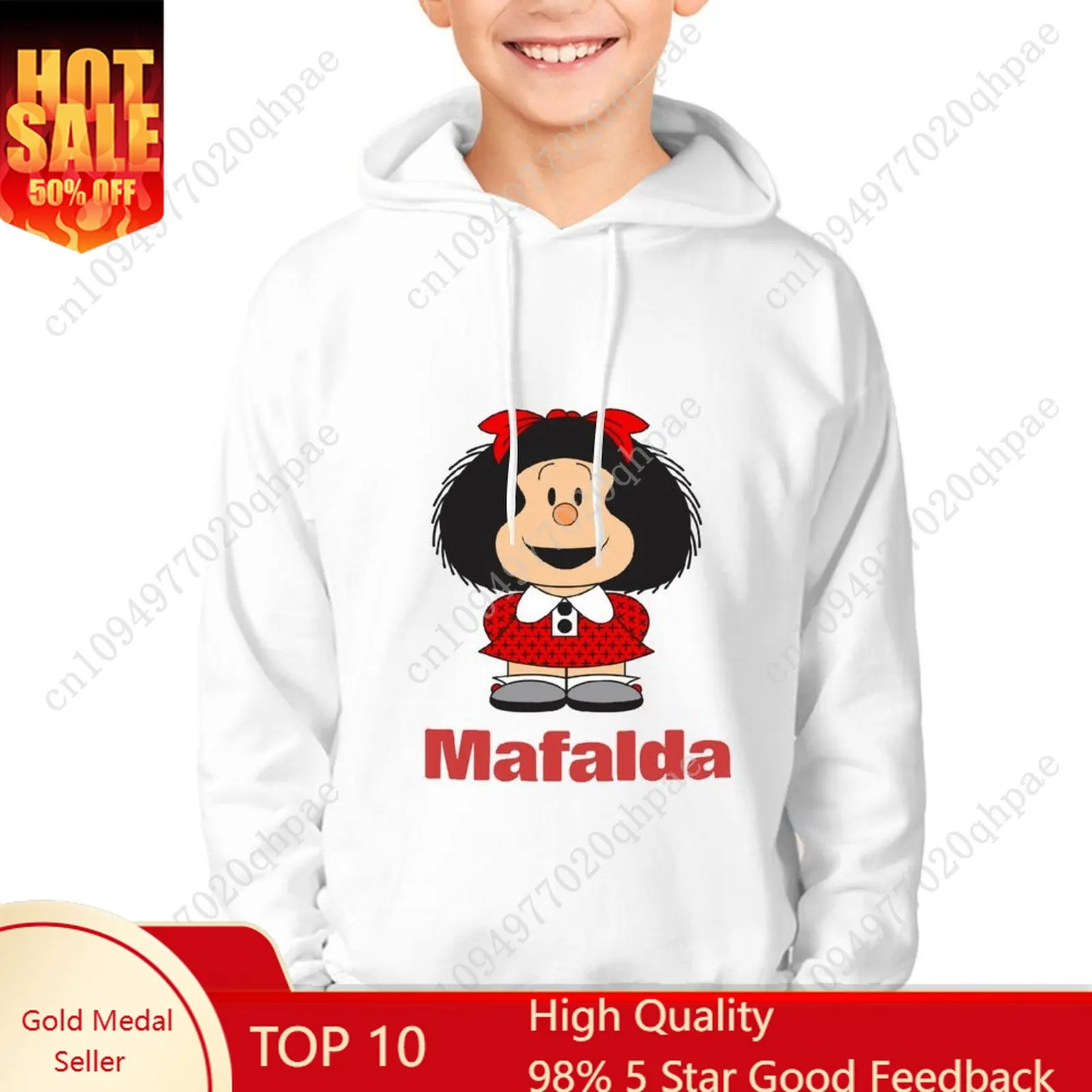 

Mafalda Hoodie Boys Girls Childs Cotton High Quality Sweatshirt Lightweight Comfortable Custom Made Spring Autumn Tops