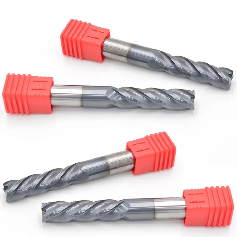 HRC45 acero 8/10/12/14/16/20mm 4 flauta fresa de carburo sólido fresa CNC fresas de extremo brocas de rebajadora CNC