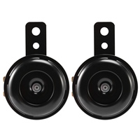 RISE-2X 6V Black Mount Electric Horn For Car Motorcycle Truck Vehicle