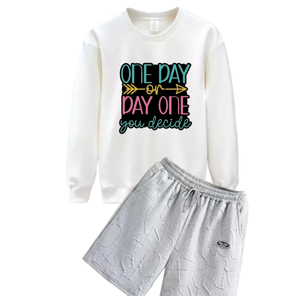 

2025 Spring and Autumn Men Thin Leisure Long Sleeve Suit Comfortable Lightweight Outfit for Casual Wear Sport T-shirt+shorts set