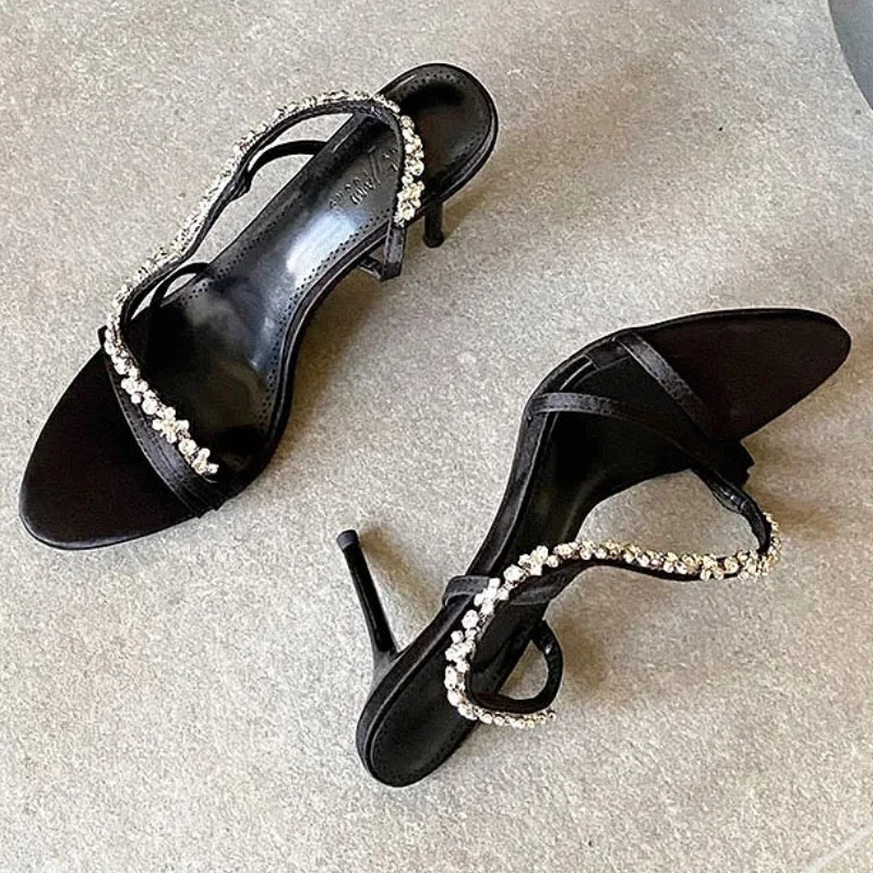 

Luxury Designer High Heels Women Satin Sexy Brand Sandals Female Open Toe Fashion Summer 2025 Elegant Party Dress Shoes Ladies