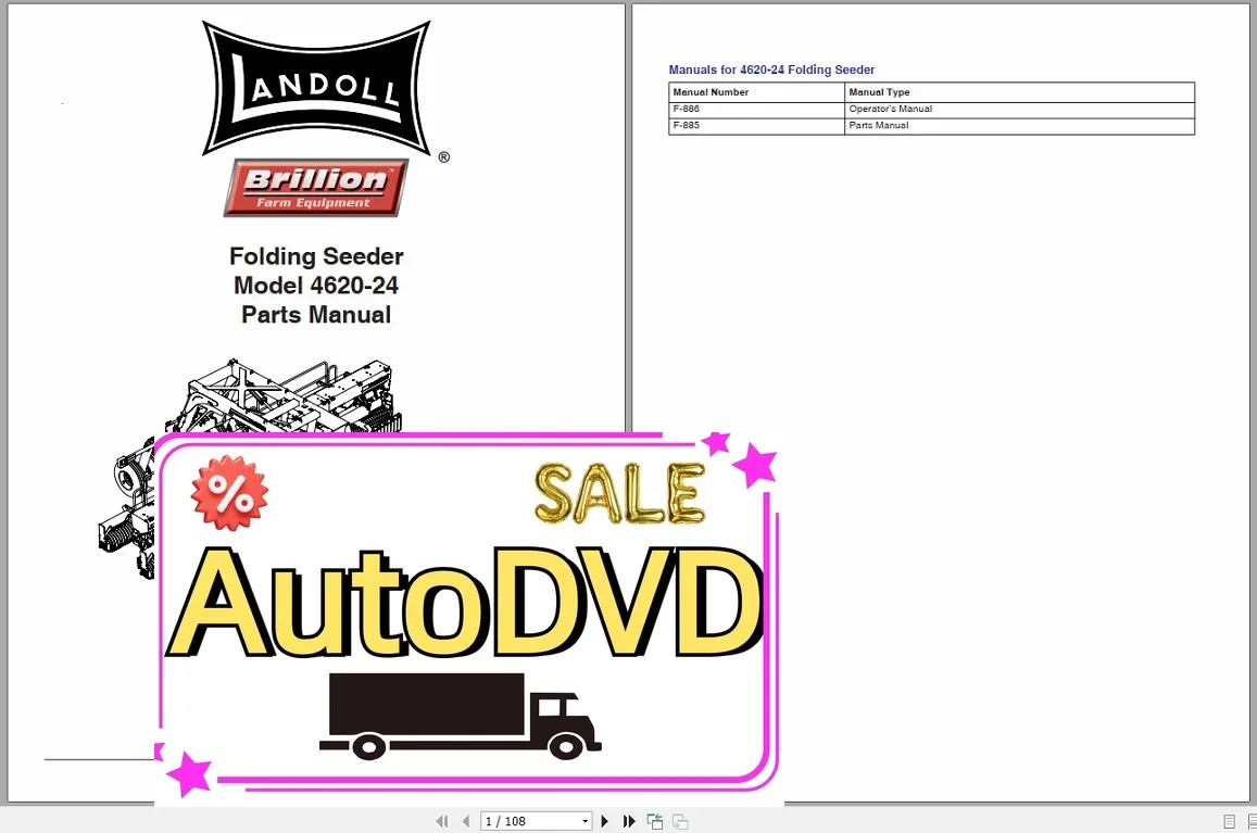 

AutoDVD Landoll All Brillion Farm Equipment Операторы Ручная часть Каталог CD