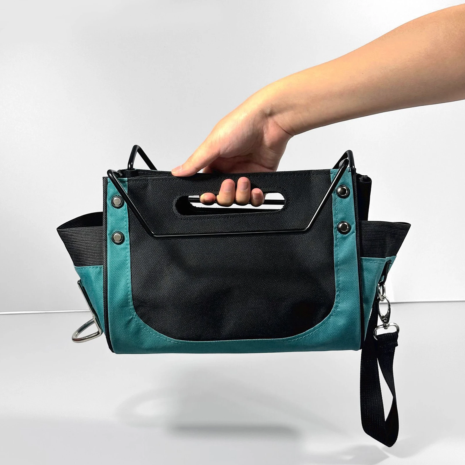 600D Oxford Fabric Tool Organizer Bag Ladder Tool Pouch with Multiple Pockets Quick-Release Buckle for Easy Access to RepairTool