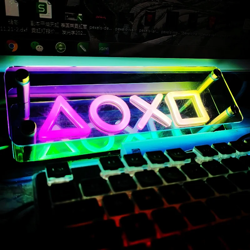 

Colorful e-sports atmosphere light Room atmosphere light E-sports room wall light Melaleuca mirror Abyss mirror Neon