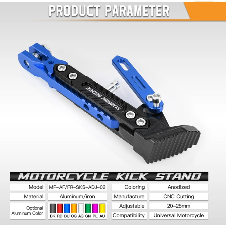 18-24 CM Universeller Motorrad-Seitenständer Verstellbarer Parkständer Halterung Seitenstütze für Dirt Bike Motorrad Zubehör – Detail 4
