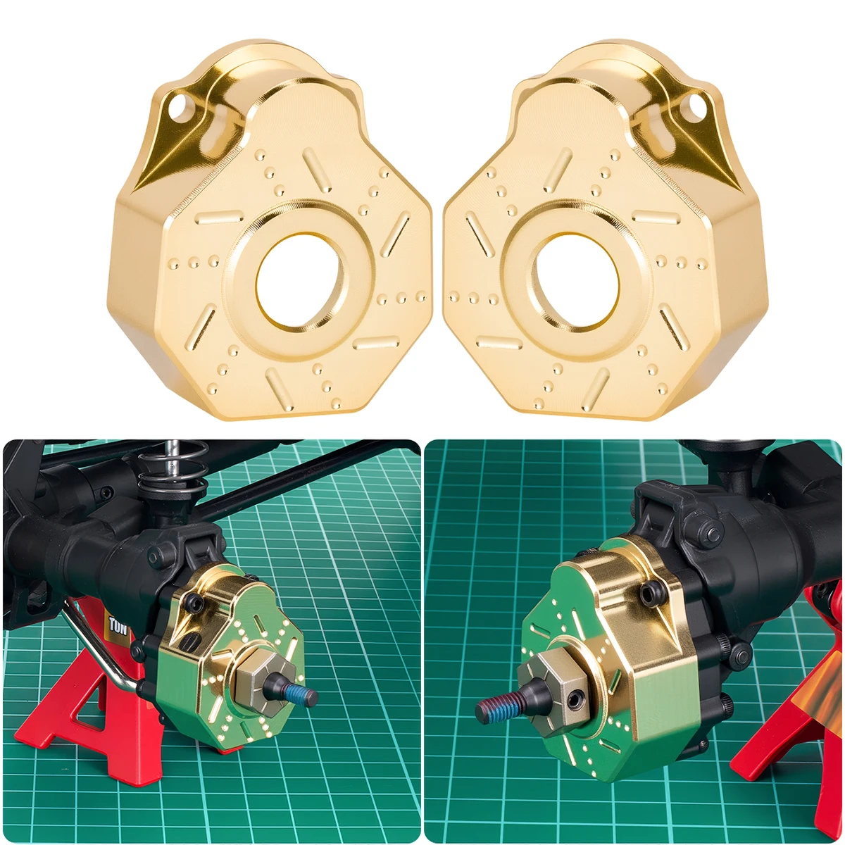 1/10 TRX4 Front Rear Axle Universal Metal Plated Brass Axle Cover 91g/Pair Weighted Stability