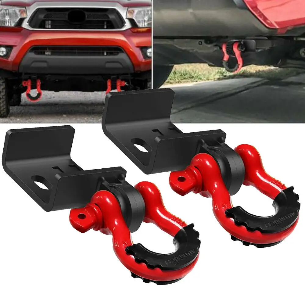 

4X4 Offroad Truck Parts Front Tow Hook Mount Bracket D-Ring Buckle D Ring Shackles for Tacoma 2009-2023 Steel Demon Bracket
