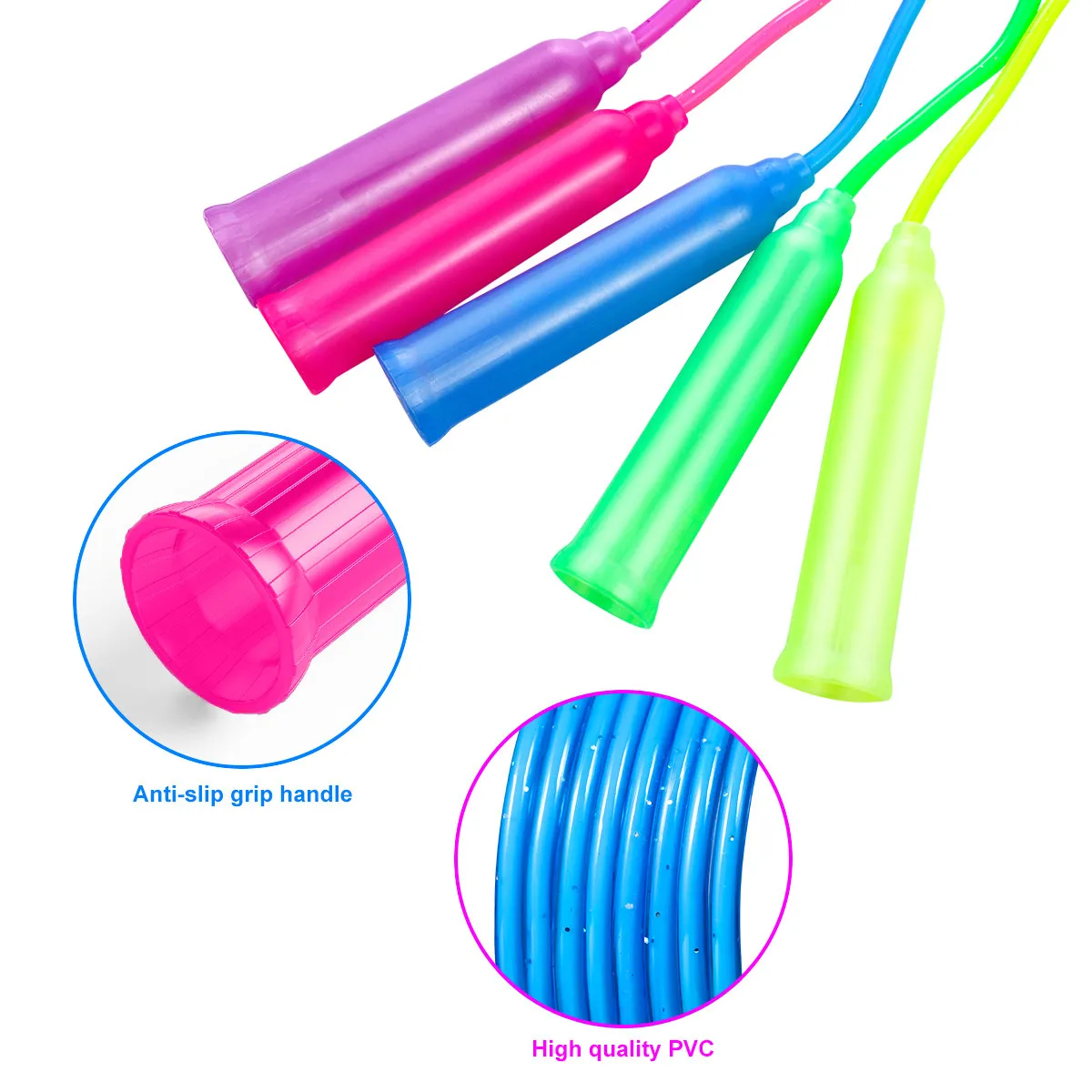 10Pcs Skip Rope Adjustable Plastic Handle Jump Rope Fitness Training Equipment for Indoor Play