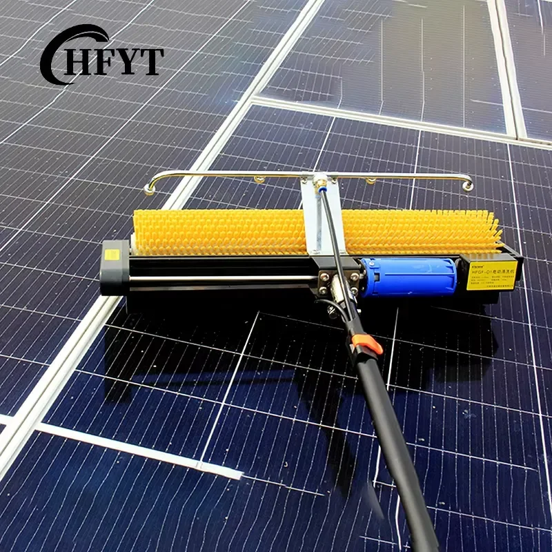 For Solar Panel Cleaning Brush 60cm Roller With 12m Carbon Fiber Pole PV Module Washer Rooftop Photovoltaic System