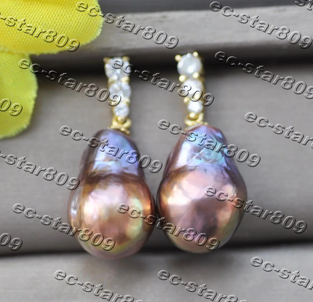 

MTC·STAR Z11256 18 мм коричнево-черные висячие серьги с жемчугом Кеши CZ