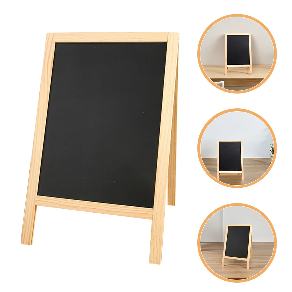 

Small Chalkboard Sign Wooden Double-Sided Desktop Blackboard For Kitchen Garden Wedding Message Note Planning Erasable