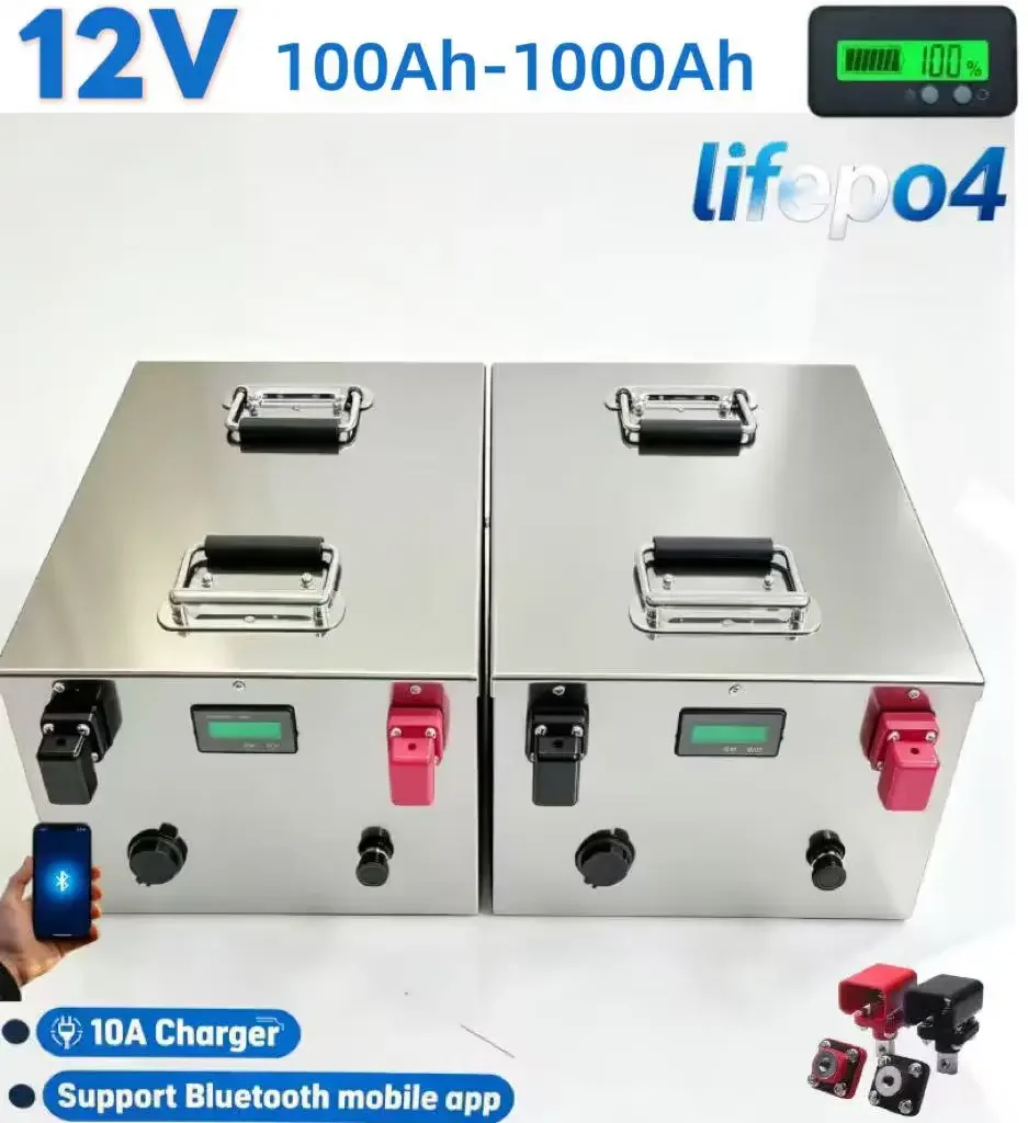 

12V LiFePO4 Battery, ideal for solar storage, RV, caravan, camping, off-grid home, inverter and outdoor power supply systems.