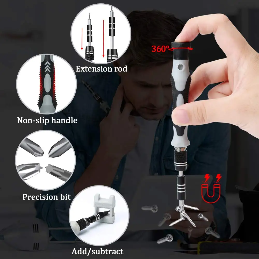 138 in 1 Precision Screwdriver Set Hand Tool Kit Magnetic Bits Mine Small Portable for Xiaomi Mobile Cell Phone PC Watch Repair