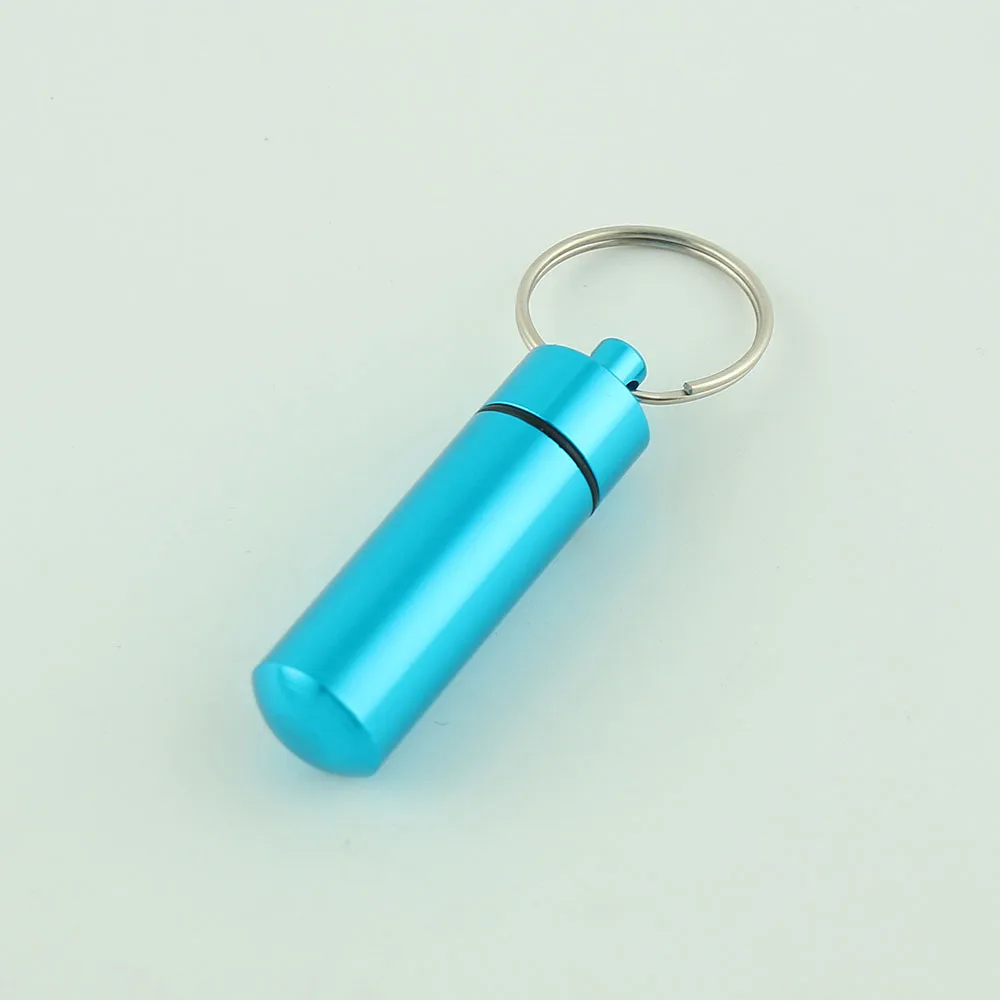 Kreativer Mini-Farbkodierter Outdoor Wasserdichter Aluminium-Pillen-Schlüsselanhänger Tragbarer Pillen-Organizer Langlebiger Aufbewahrungsbehälter – Detail 5