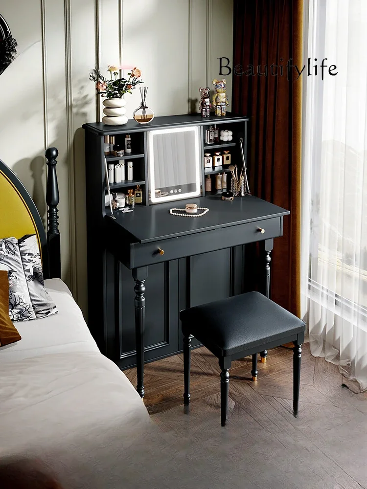 

غرفة نوم كاملة أثاث American Retro Dressing Table Storage Cabinet Integrated Bedroom Middle and Ancient Makeup Cabinet Modern Bl