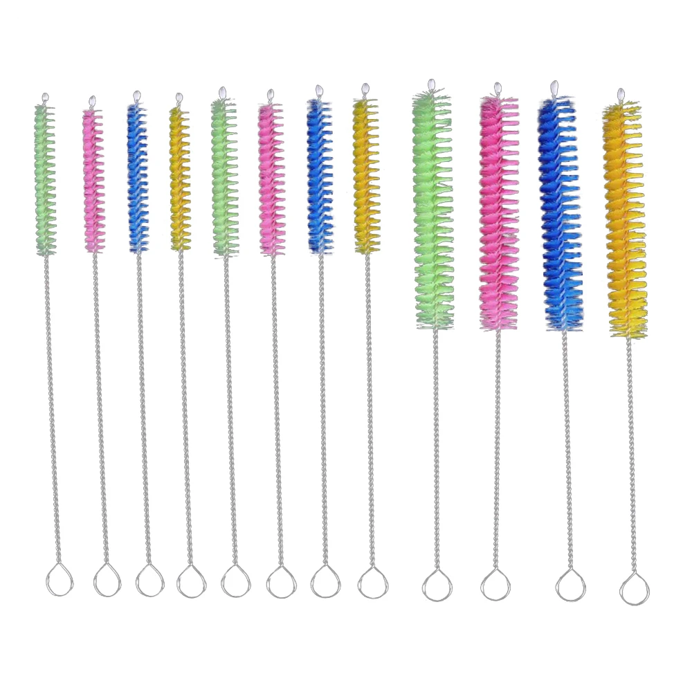 12 in 1Nylon Bottle Straw Household Cleaning Brush Set Kitchen Cleaning Brushes Bristle Kit Tube Bottle Straw Washing Cleaner