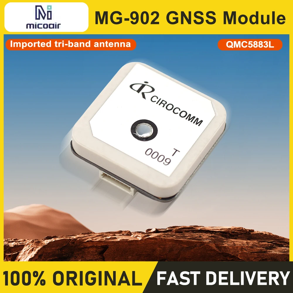 

Модуль MicoAir MG-902 GNSS Compass QMC5883L M9140 9-го поколения с импортной трехдиапазонной антенной