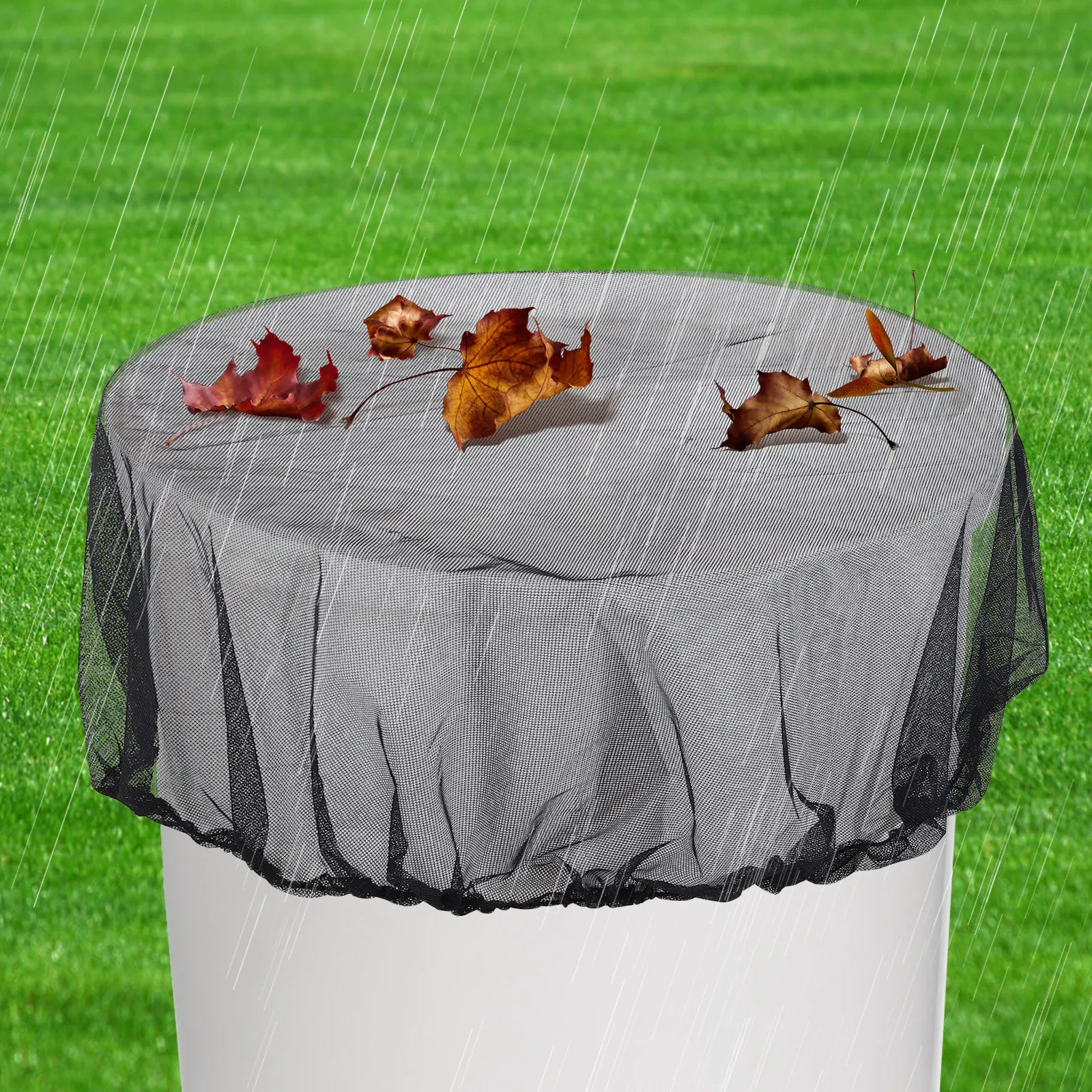 4Pcs Mesh Cover for Rain Barrels Adjustable Fine Mesh Drawstring Protection Net Outdoor Water Bucket Rain Bucket Cover