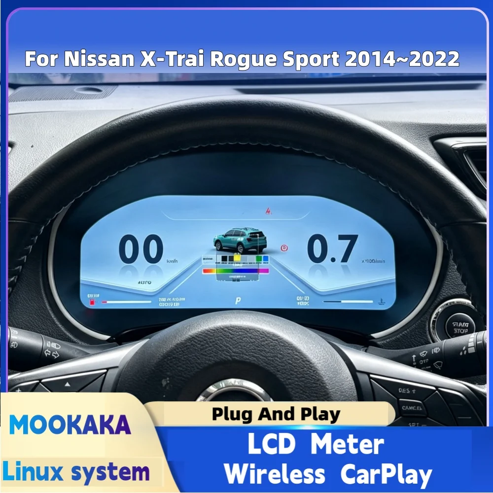 Digital Dashboard For Nissan X-Trail Rogue Sport 2014~2022 Car Cluster LCD Meter Virtual Cockpit Digital Instrument Panel